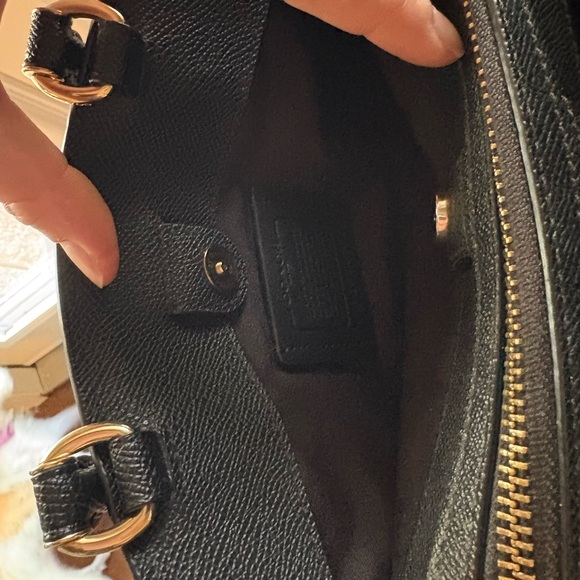 Black Coach Crossbody Purse with Gold Accents - Picture 7 of 13